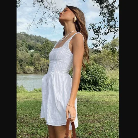 Princess Polly Lorinda White A-line Mini Dress 4 - Picture 3 of 10